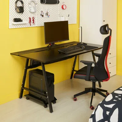 Ikea Utespelare / Matchspel Gaming Desk And Chair, Black, Max. Seat Height: 23 1/4 "