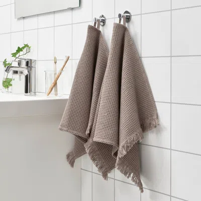 Ikea Vallasån Hand Towel, Light Gray/brown, 16x28 "