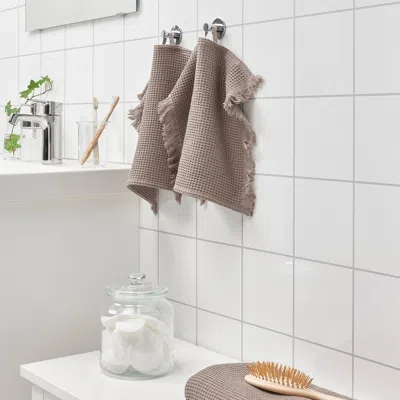 Ikea Vallasån Washcloth, Light Gray/brown, 12x12 "