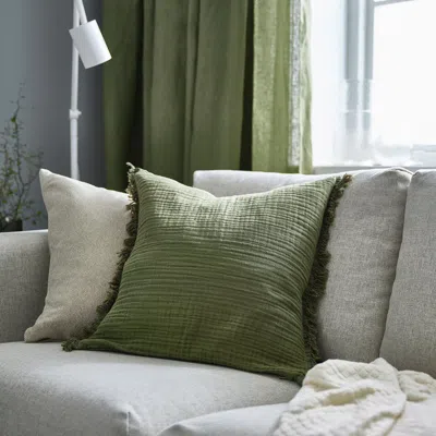 Ikea Vallkrassing Cushion Cover, Gray-green, 20x20 "