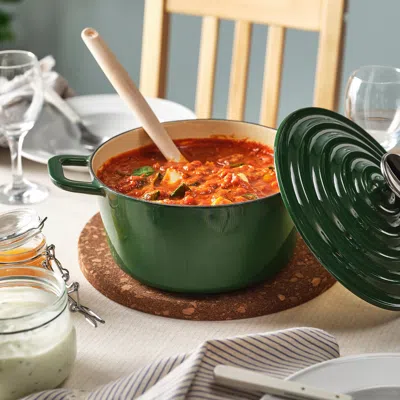 Ikea Vardagen Pot With Lid, Enamelled Cast Iron Dark Gray-green, 3.2 Qt