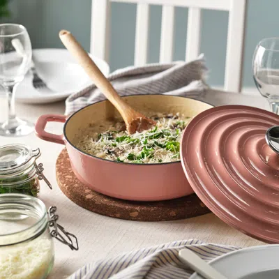 Ikea Vardagen Pot With Lid, Enamelled Cast Iron Light Pink, 2.6 Qt In Brown