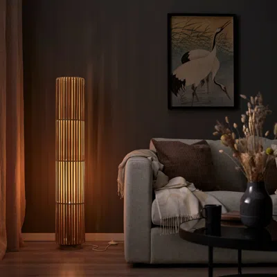 Ikea Varptross Floor Lamp, Bamboo, 46 "