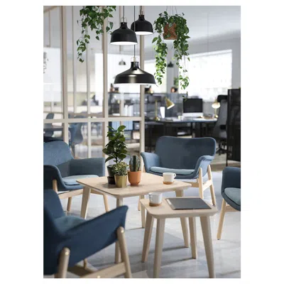 Ikea Vedbo Armchair, Gunnared Blue, Height Including Back Cushions: 29 1/2 "
