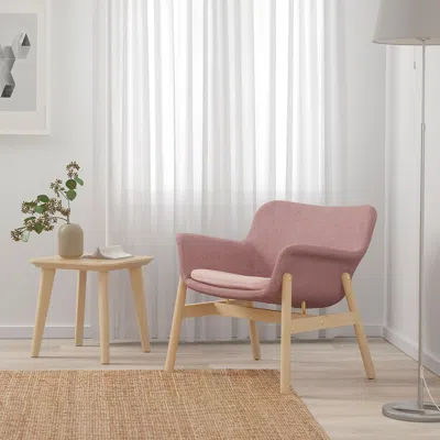 Ikea Vedbo Armchair, Gunnared Light Brown-pink, Height Including Back Cushions: 29 1/2 "
