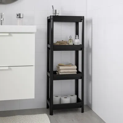 Ikea Vesken Shelf Unit, Black, 14 1/2x9 1/8x39 5/8 "