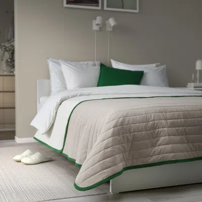 Ikea Vetejordfly Bedspread, White/beige, Twin/twin X-long