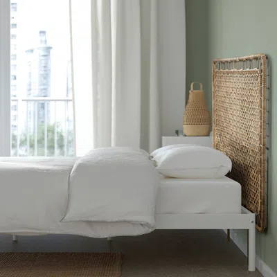 Ikea Vevelstad Bed Frame With 1 Headboard, White/tolkning Rattan, Twin