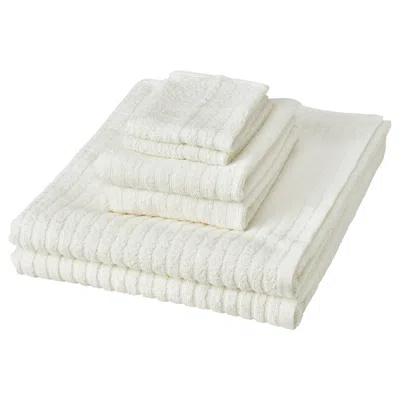 Ikea Vågsjön Towel, Set Of 6, White, 12x12"/16x28"/28x55"