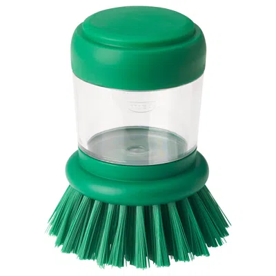 Ikea Videveckmal Dish Brush With Soap Dispenser, Bright Green, Diameter: 2 "