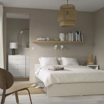 Ikea Vihals Bed Frame, White, Queen