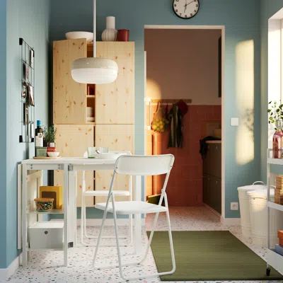 Ikea Vihals Folding Chair, White, Depth: 18 1/2 "