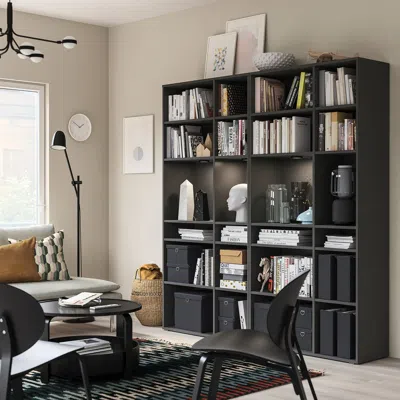 Ikea Vihals Shelving Combination, Dark Gray, 74 3/4x14 5/8x78 3/4 "