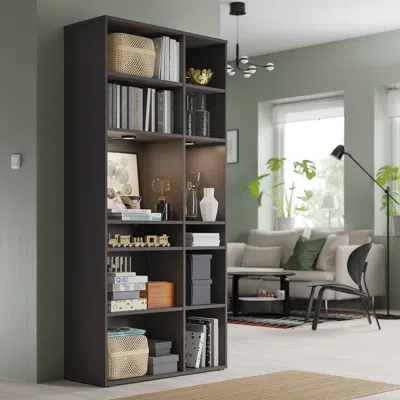 Ikea Vihals Shelving Unit With 10 Shelves, Dark Gray, 37 3/8x14 5/8x78 3/4 "