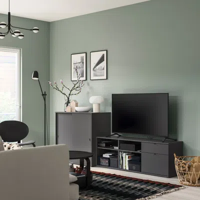 Ikea Vihals Tv/storage Combination, Dark Gray, 95 1/4x14 5/8x35 3/8 "