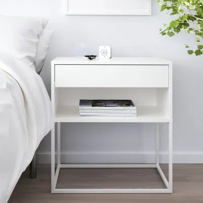 Ikea Vikhammer Nightstand, White, 23 5/8x15 3/8 "