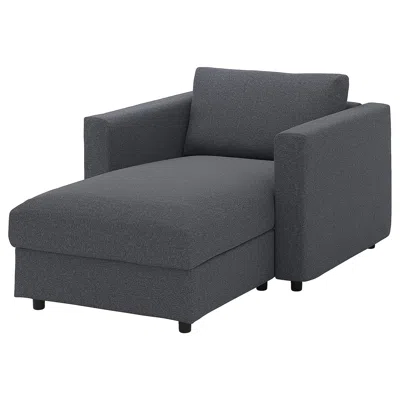 Ikea Vimle Chaise Cover, Gunnared Medium Gray, Height Including Back Cushions: 32 5/8 "