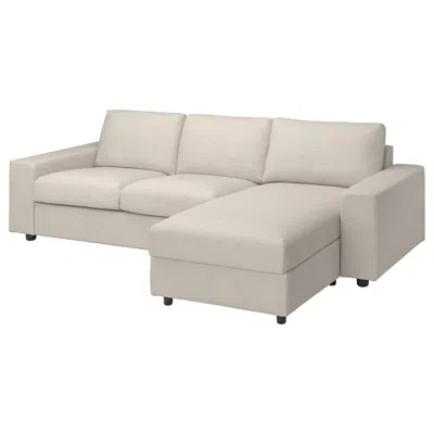 Ikea Vimle Cover For 4-seat Sectional, With Wide Armrests Gunnared/beige In Brown