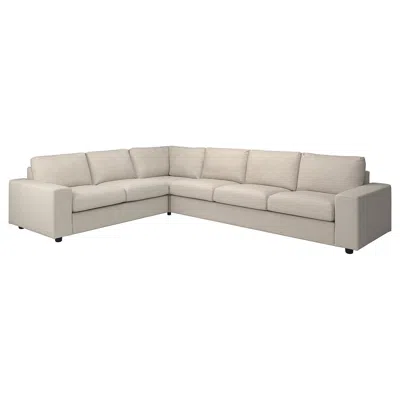 Ikea Vimle Cover For Sectional, 5-seat, With Wide Armrests/gunnared Beige, Height Including Back Cushions In Brown