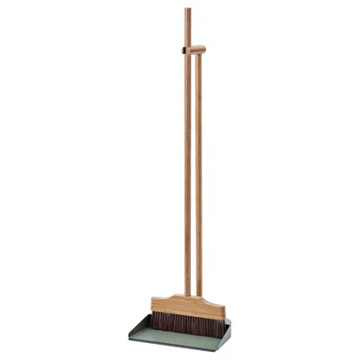Ikea Vindsikt Dustpan And Broom, Bamboo/gray-green