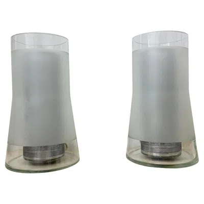 Pre-owned Ikea Vintage  80s Table Lamp B9919 – Hand Made Frosted Glass With Diffuser In Transparent