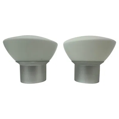 Pre-owned Ikea Vintage  Ceiling Lamp Set Of 2 Opaline Glass , 1970's In Transparent