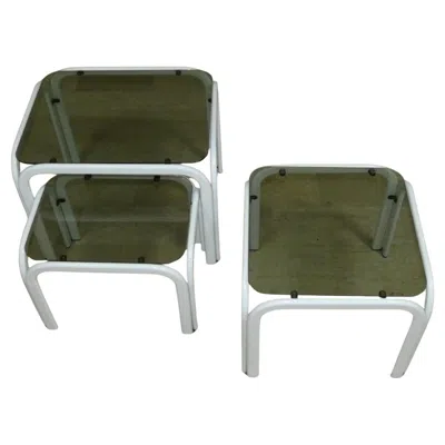 Pre-owned Ikea Vintage Metal And Glass Coffee Tables From , 1980s In Black