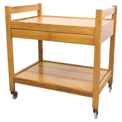 Pre-owned Ikea Vintage Pine Wood Serving Cart By Erik Wørts, 1970s In Brown