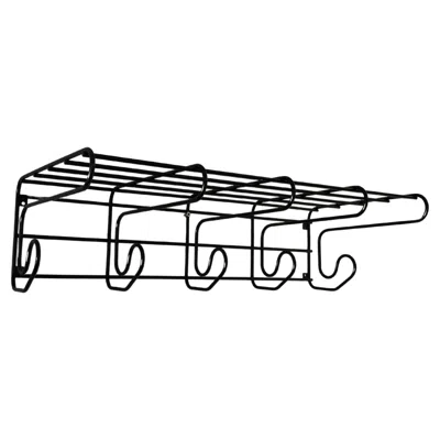 Pre-owned Ikea Vintage Pop Frän Black Metal Coat Hanger Retro With Shelf 1980s Postmodern