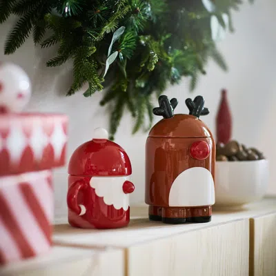 Ikea Vinterfint Christmas Bowl With Lid, Santa Claus Red, 4 "