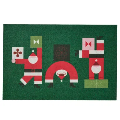 Ikea Vinterfint Christmas Door Mat, Santa Claus Pattern Green, 2 ' 0 "x2 ' 11 "