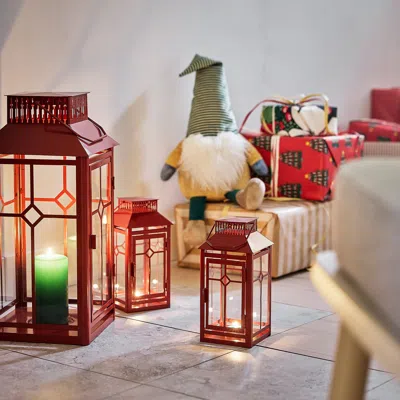 Ikea Vinterfint Christmas Lantern For/tealight, Indoor/outdoor, Red, 8 ¾ "