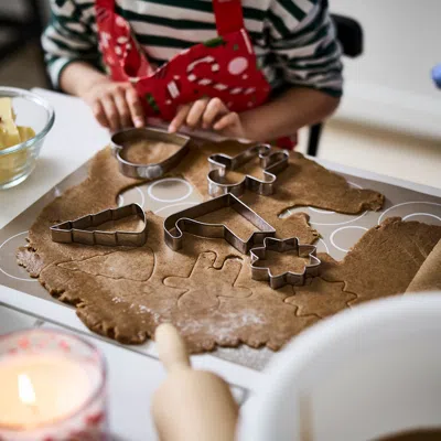 Ikea Vinterfint Christmas Pastry Cutter, Set Of 5, Mixed Shapes Stainless Steel In Silver