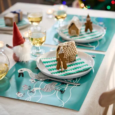Ikea Vinterfint Christmas Place Mat, Winter Turquoise, 17 ¾x13 ¾ " In Multi
