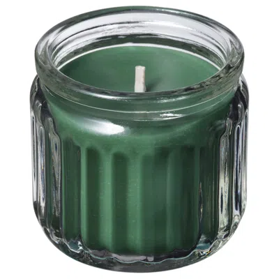 Ikea Vinterfint Christmas Scented Candle In Glass, Winter Fir/green, 12 Hr