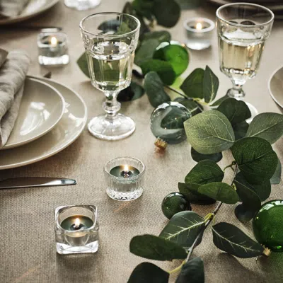 Ikea Vinterfint Christmas Scented Tealight, Winter Fir/green, 3.5 Hr In Multi