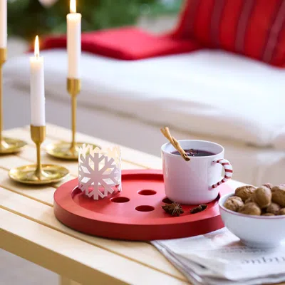 Ikea Vinterfint Christmas Tray, Button Red, 12 "