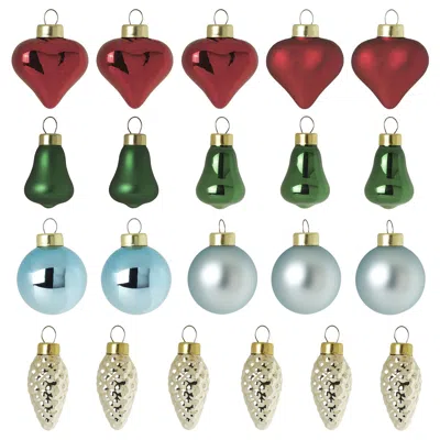 Ikea Vinterfint Christmas Tree Ornament Set Of 20, Bauble Glass/mixed Shapes Mixed Colors, Package Quanti In Multi