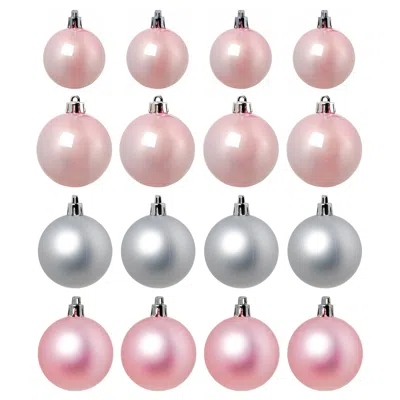 Ikea Vinterfint Christmas Tree Ornament Set Of 20, Pink/silver Color, Package Quantity: 20 Pieces In Multi