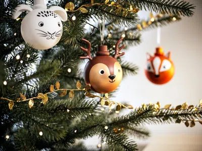Ikea Vinterfint Christmas Tree Ornament Set Of 3, Bauble Animals, Package Quantity: 3 Pieces In Multi