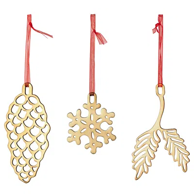 Ikea Vinterfint Christmas Tree Ornament Set Of 3, Gold, Package Quantity: 3 Pieces