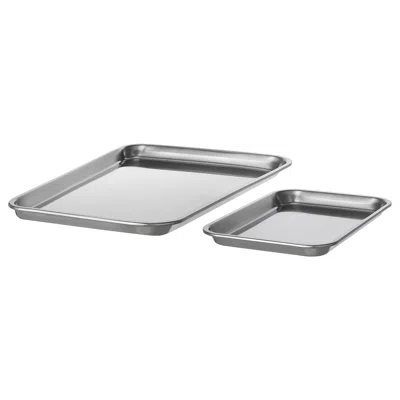 Ikea Vinterrocka Baking Sheet, Set Of 2, Stainless Steel In Silver
