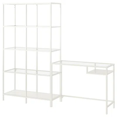 Ikea Vittsjö Shelving Unit With Laptop Table, White/glass, 78 3/4x14 1/8x68 7/8 "