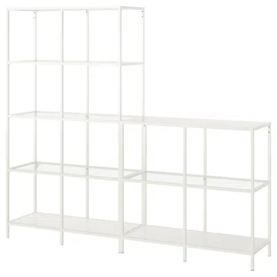 Ikea Vittsjö Storage Combination, White/glass, 78 3/4x14 1/8x68 7/8 "