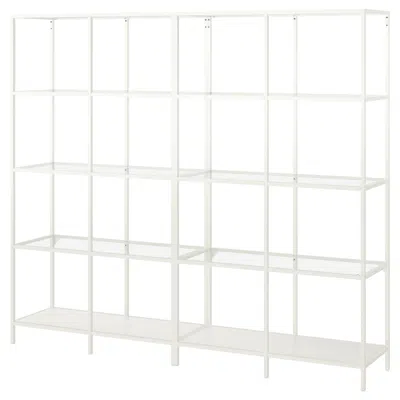 Ikea Vittsjö Storage Combination, White/glass, 78 3/4x14 1/8x68 7/8 "