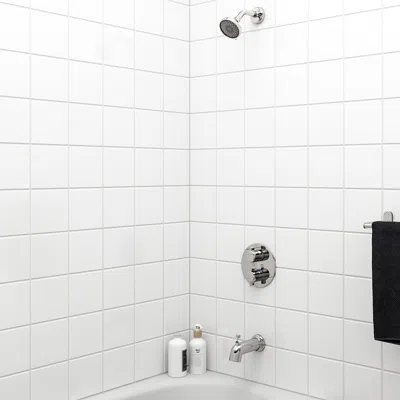 Ikea Voxnan Bath/shower Set Thermostatic Faucet, Chrome Plated, Thermostatic Faucet Diameter: 7 " In Silver