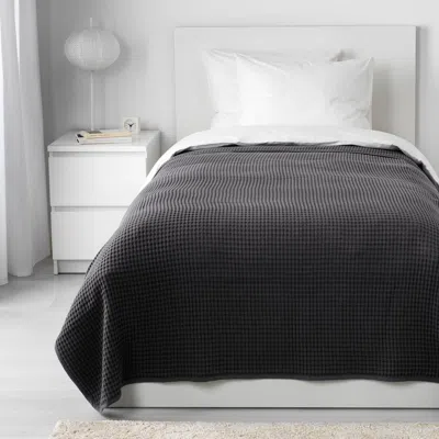 Ikea Våreld Bedspread, Dark Gray, 59x98 " In Black