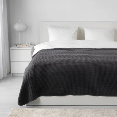 Ikea Våreld Bedspread, Dark Gray, 91x98 "
