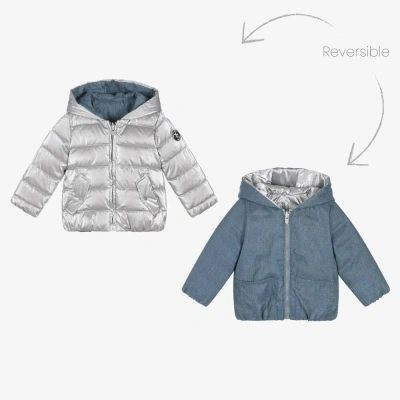 Ikks Babies'  Girls Reversible Puffer Coat In Silver