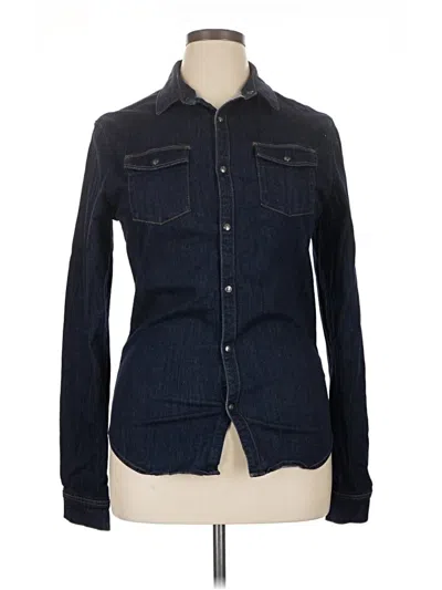 Pre-owned Ikks Long Sleeve Button Down Shirt In Blue
